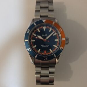 Vaer Men's Automatic Watch - Blue and Orange Dial